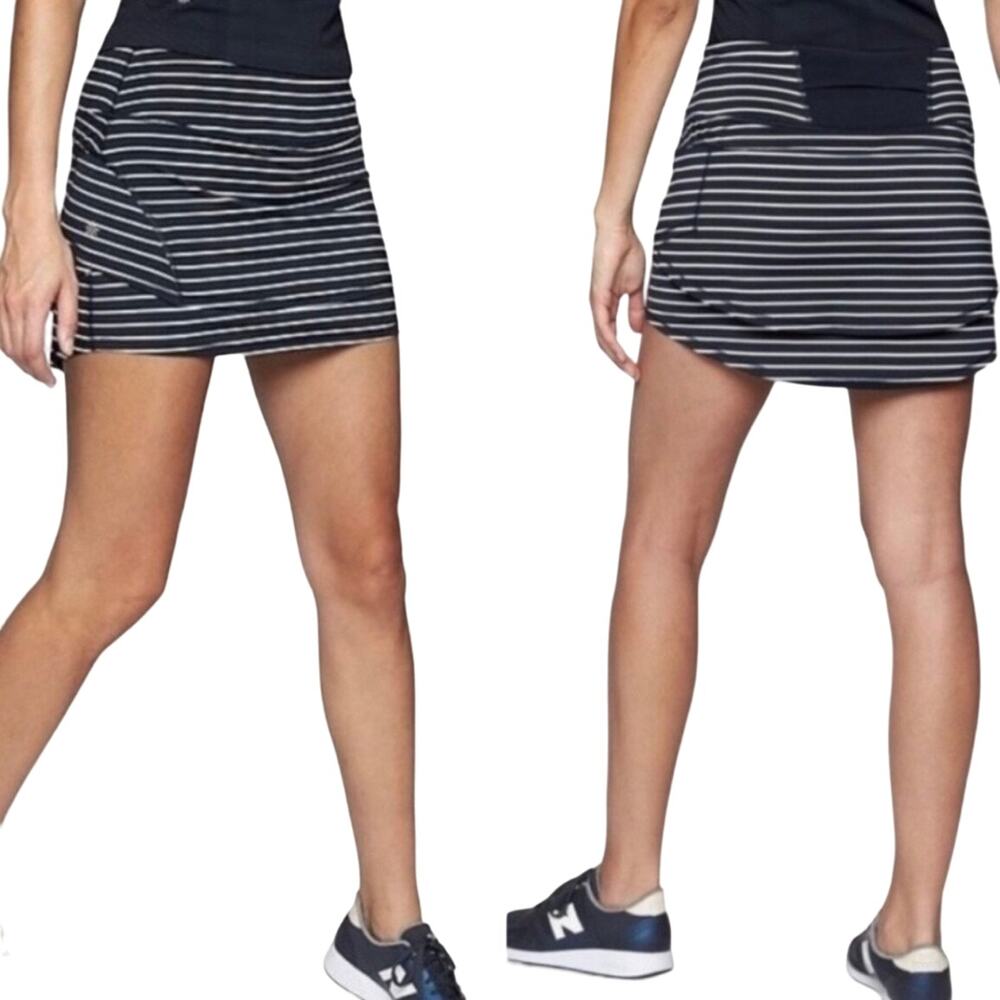 Athleta Sculptek Navy Striped Stealth Skirt Tennis Skort Size XS